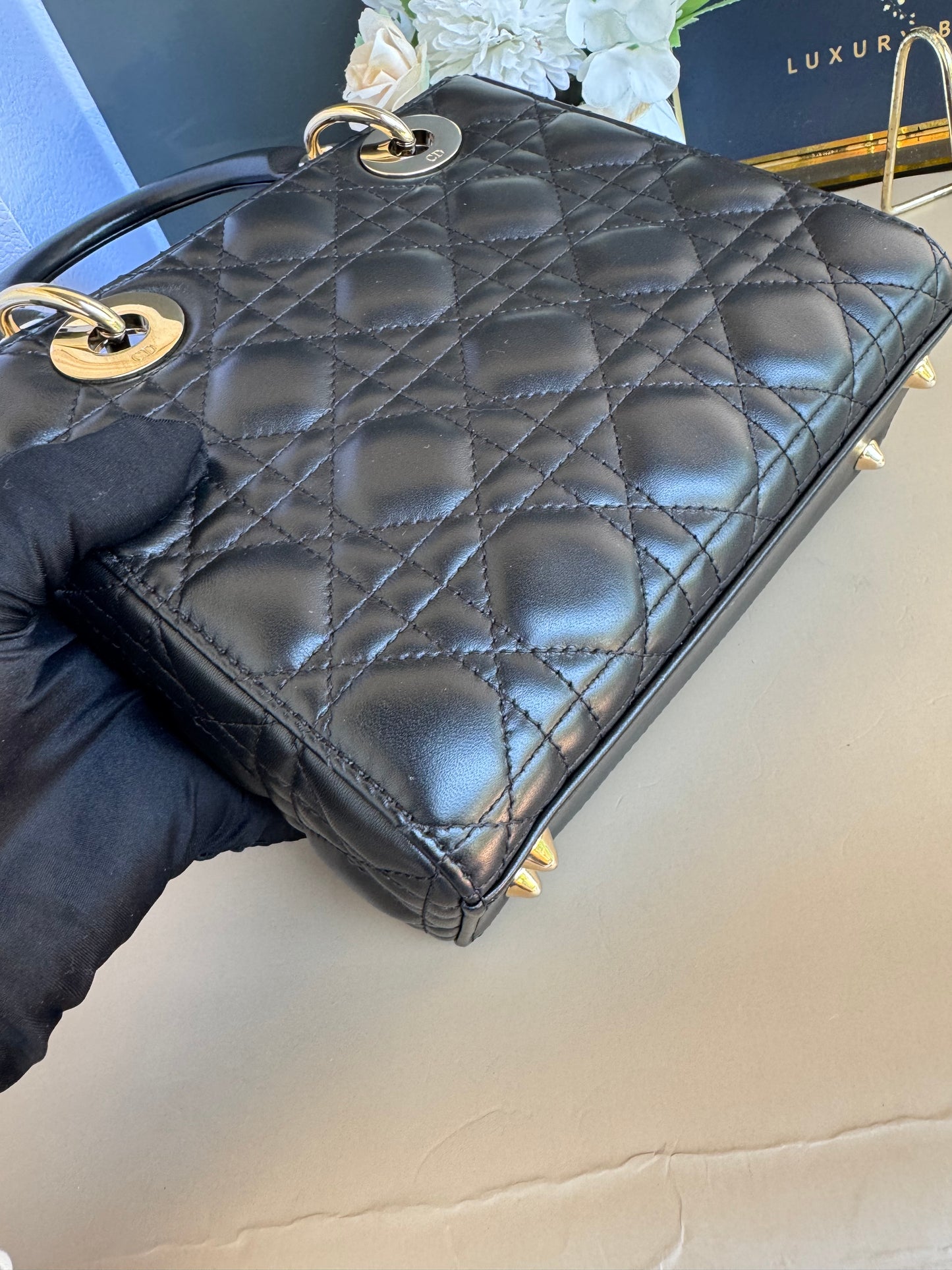 LADY DIOR SMALL LAMBSKIN GHW