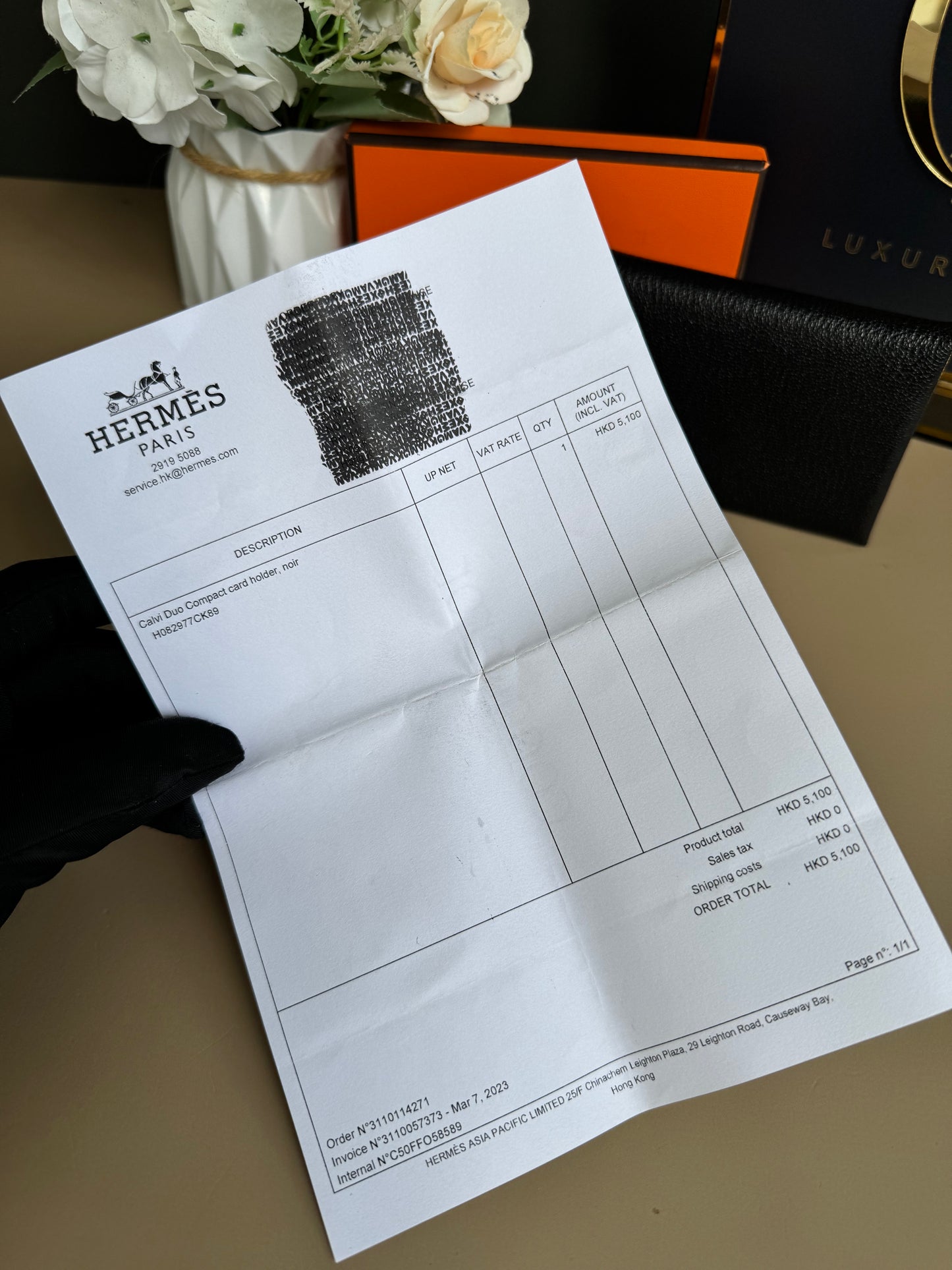 Brandnew HERMES Calvi Duo Compact card holder