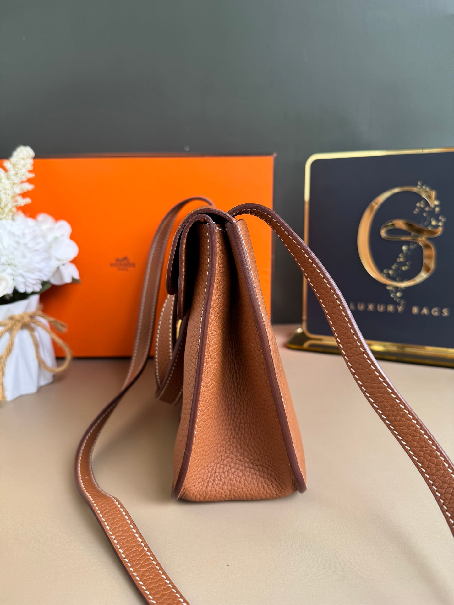 HERMES HALZAN 25 GOLD ON GHW