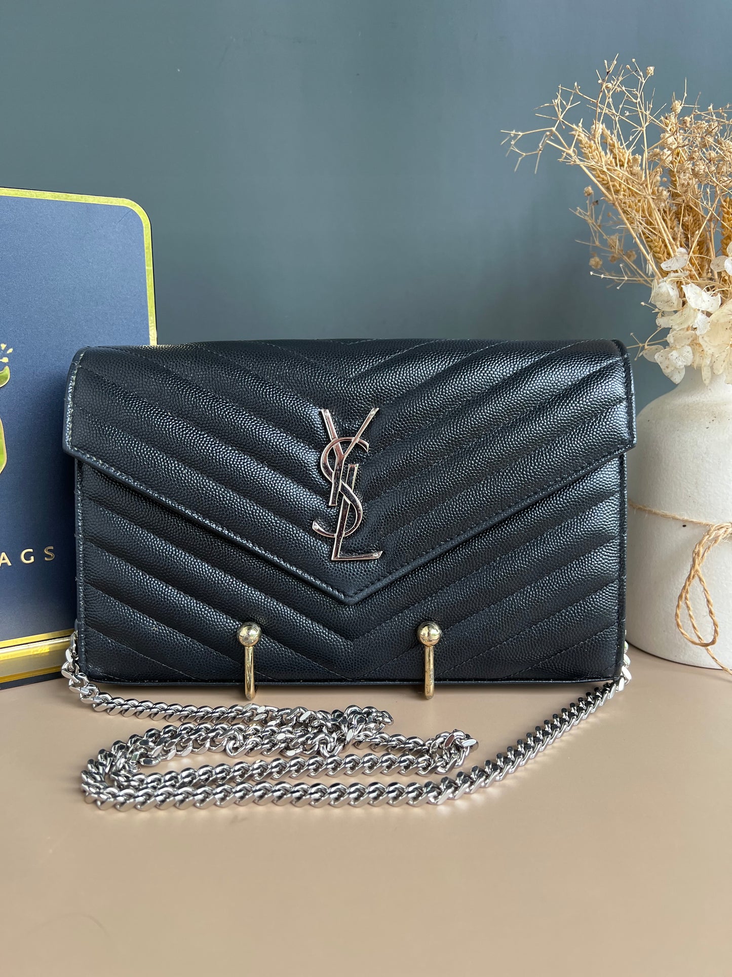 YSL WALLET ON CHAIN MEDIUM