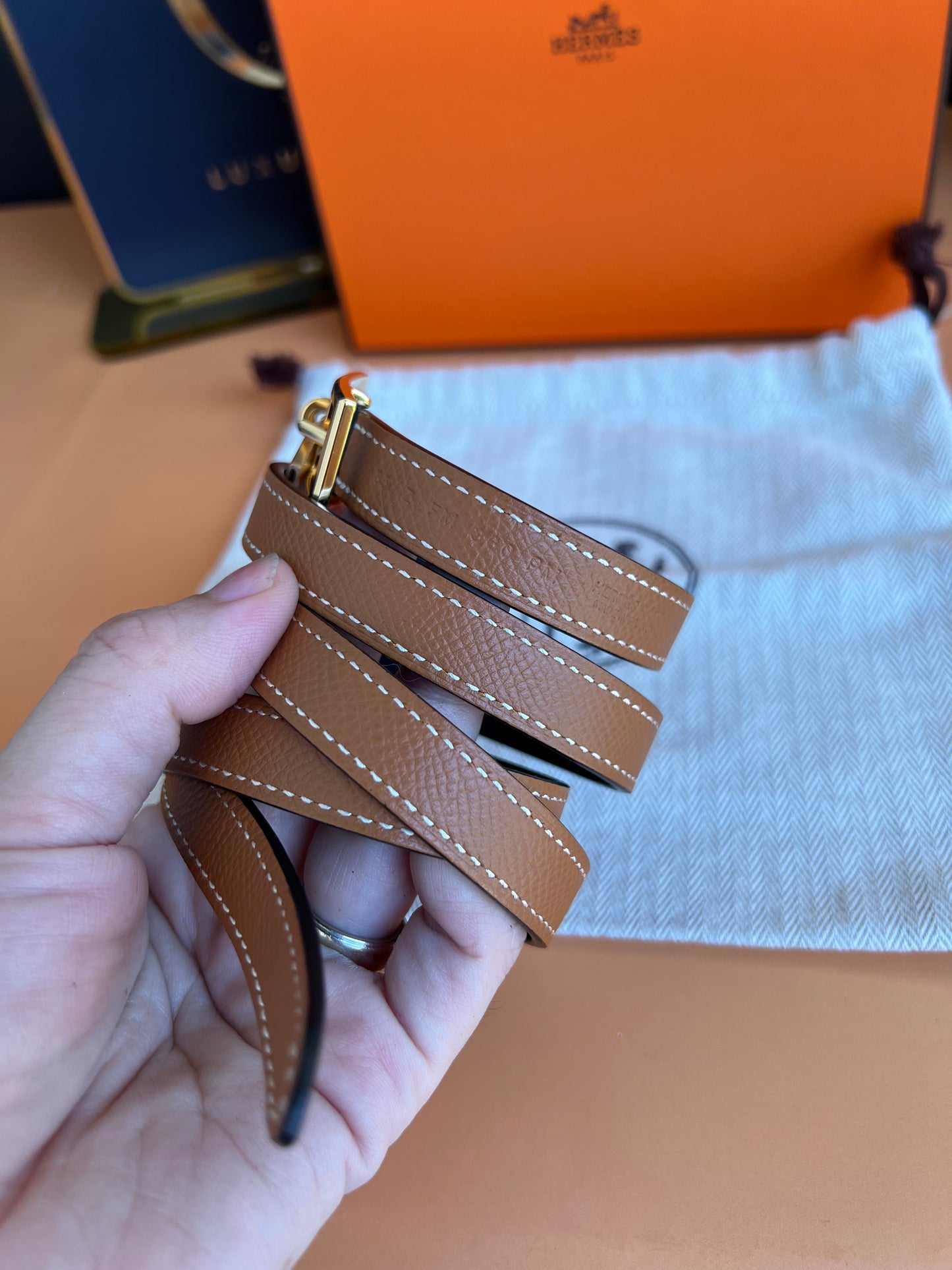 HERMES LUCKY 15 REVERSIBLE BELT