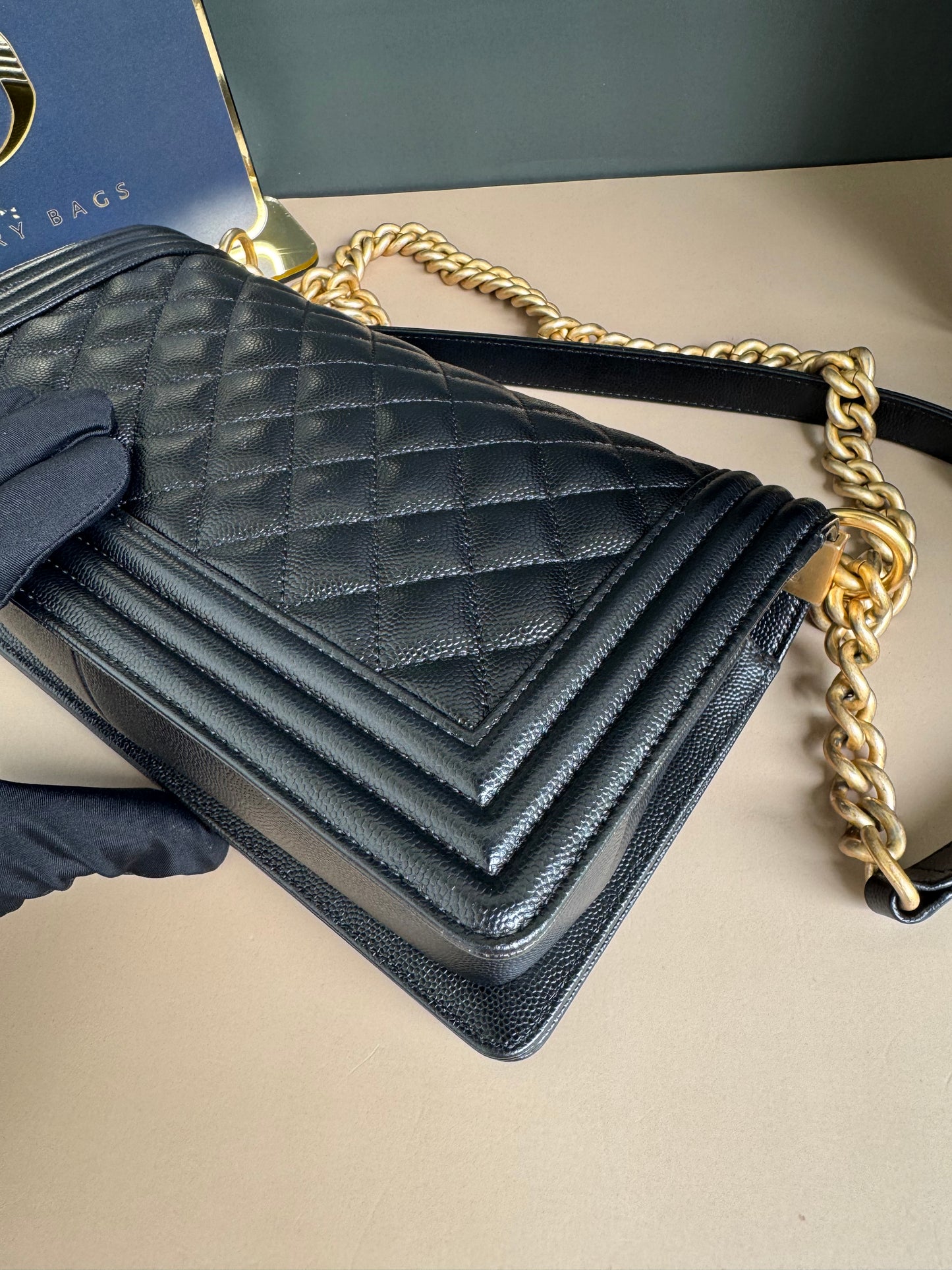 CHANEL LE BOY OLD MEDIUM CAVIAR