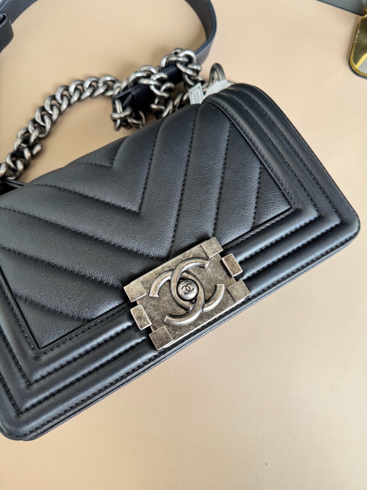 CHANEL LE BOY SMALL CHEVRON