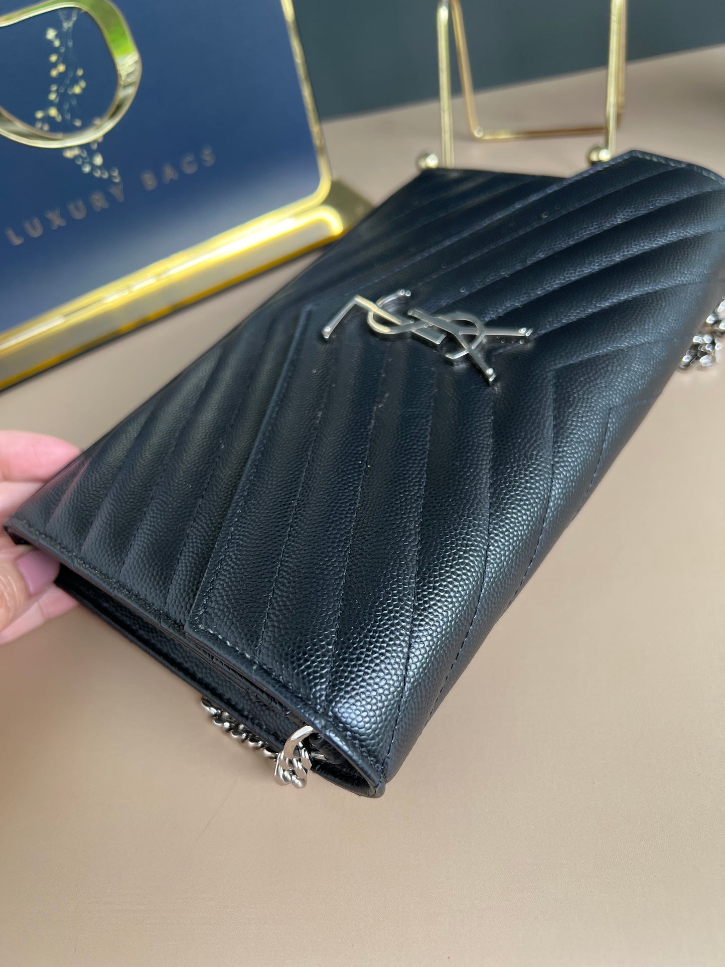 YSL WALLET ON CHAIN MEDIUM