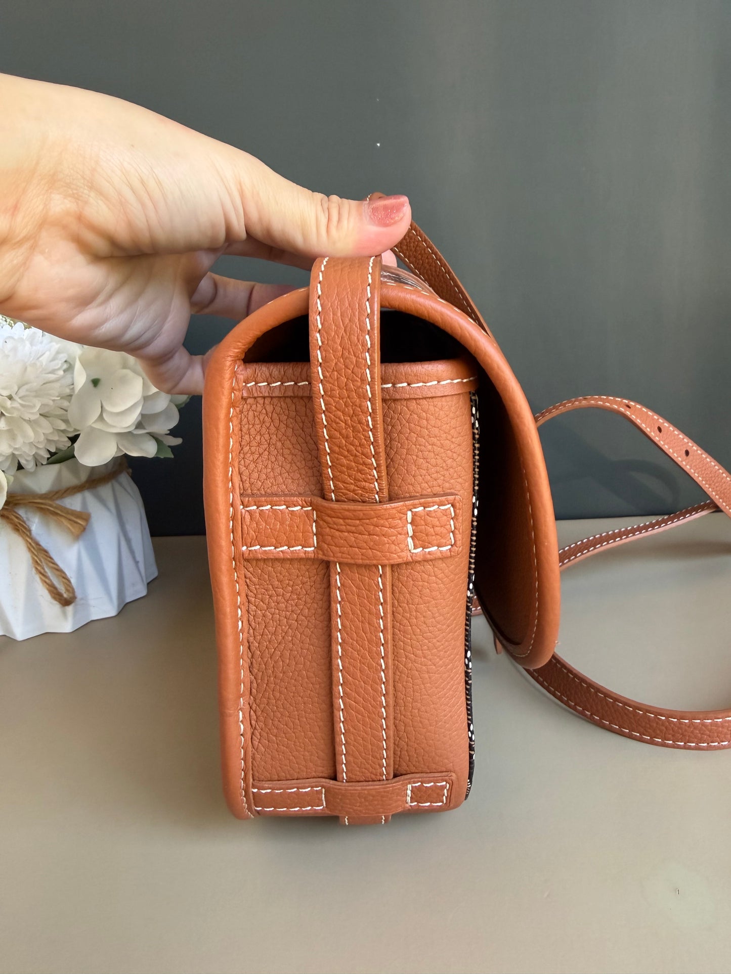 GOYARD BELVEDERE PM TAN/BLACK