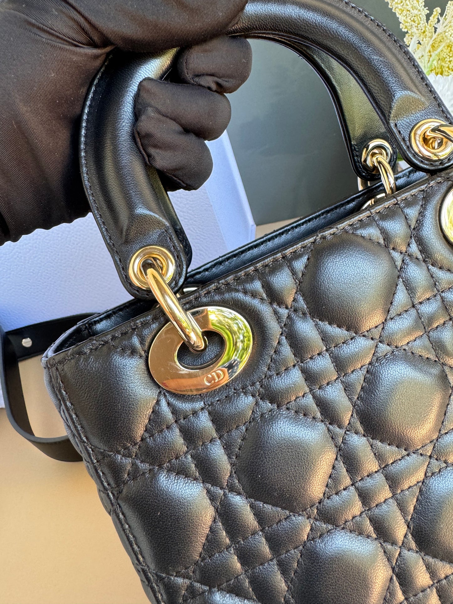 LADY DIOR SMALL LAMBSKIN GHW