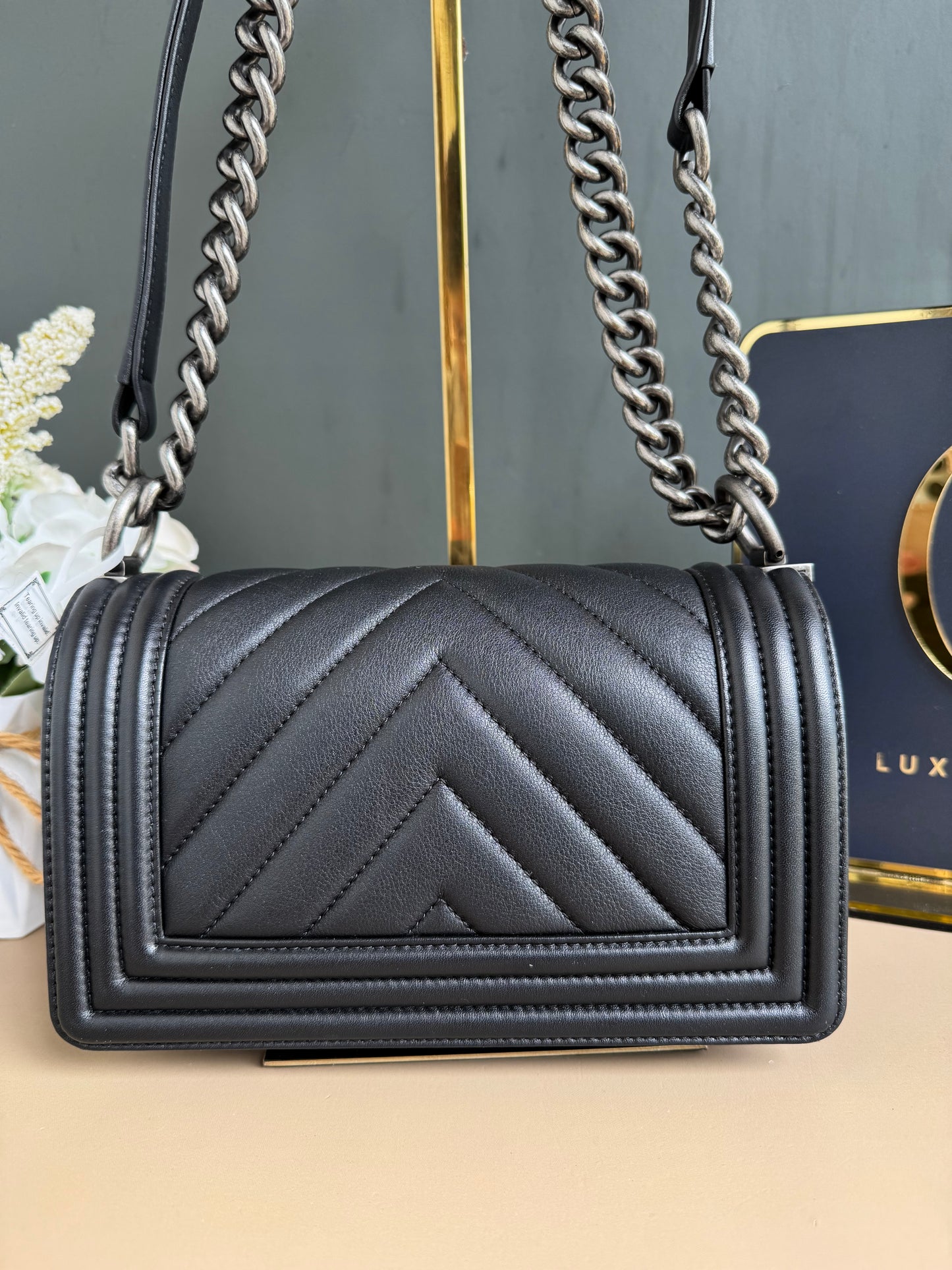 CHANEL LE BOY SMALL CHEVRON