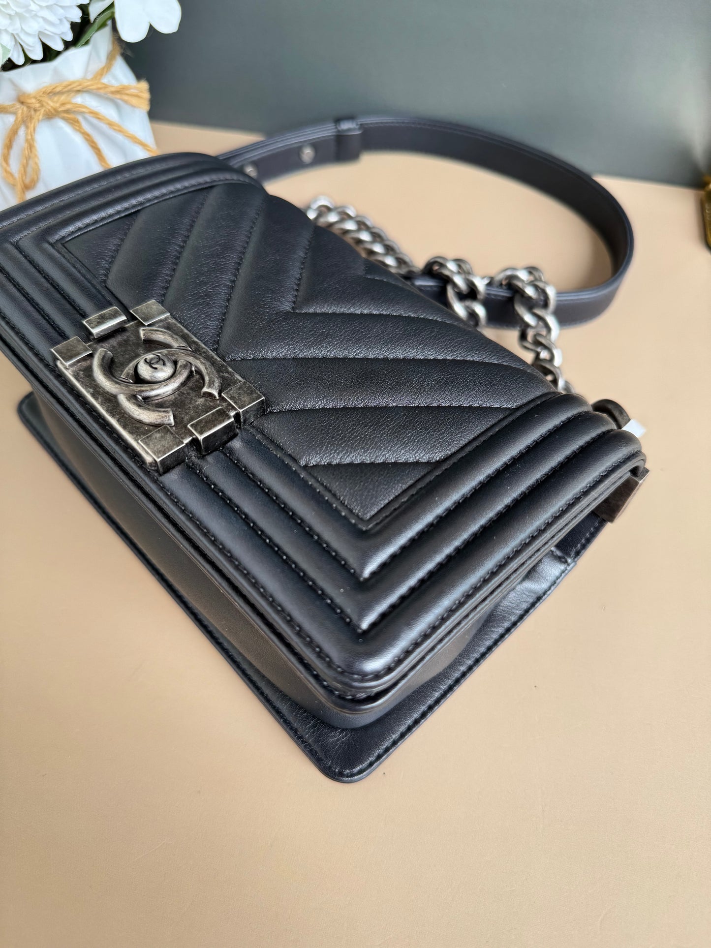 CHANEL LE BOY SMALL CHEVRON