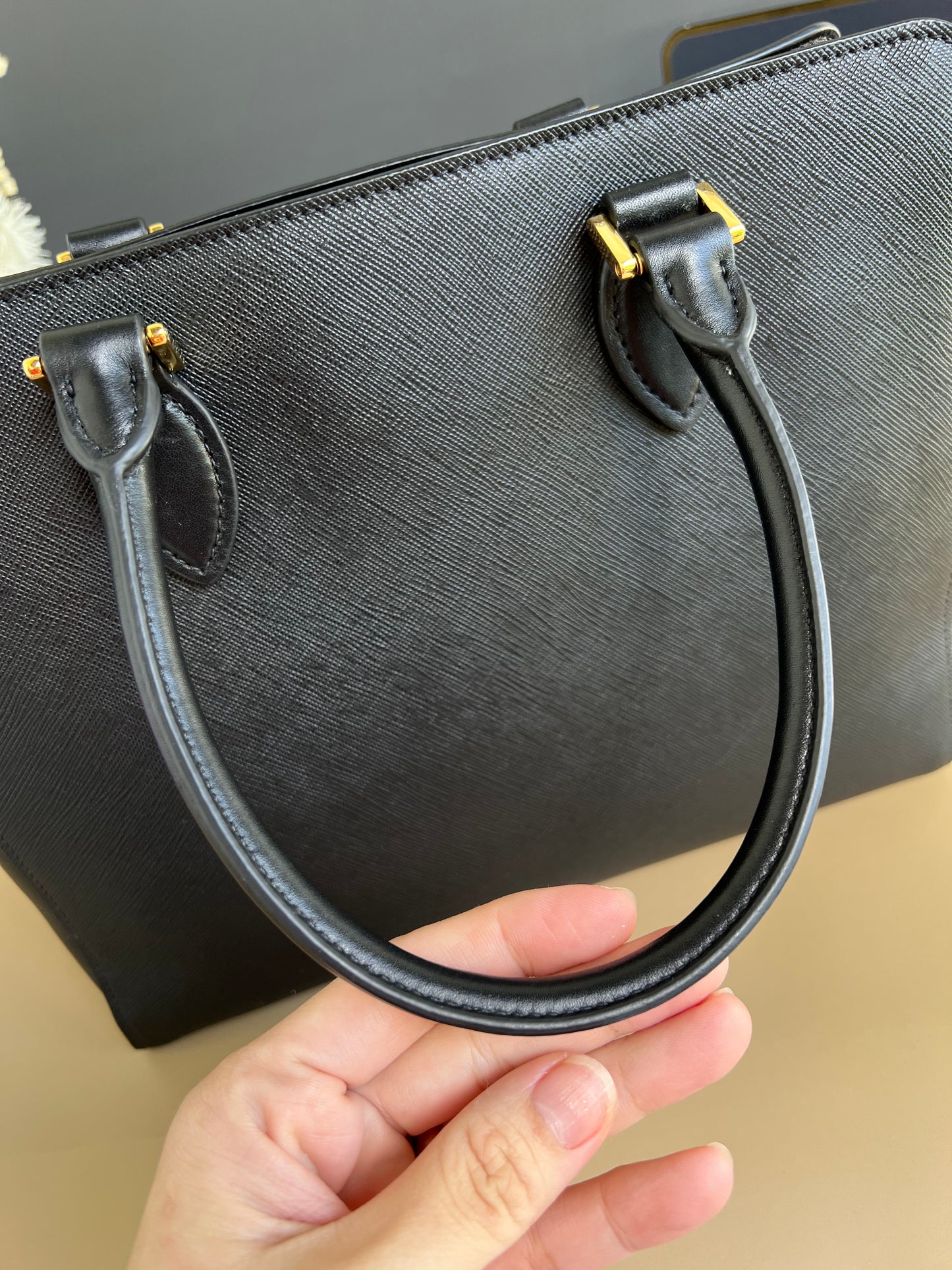 PRADA 1BA189 SAFFIANO+ SOFT CALF