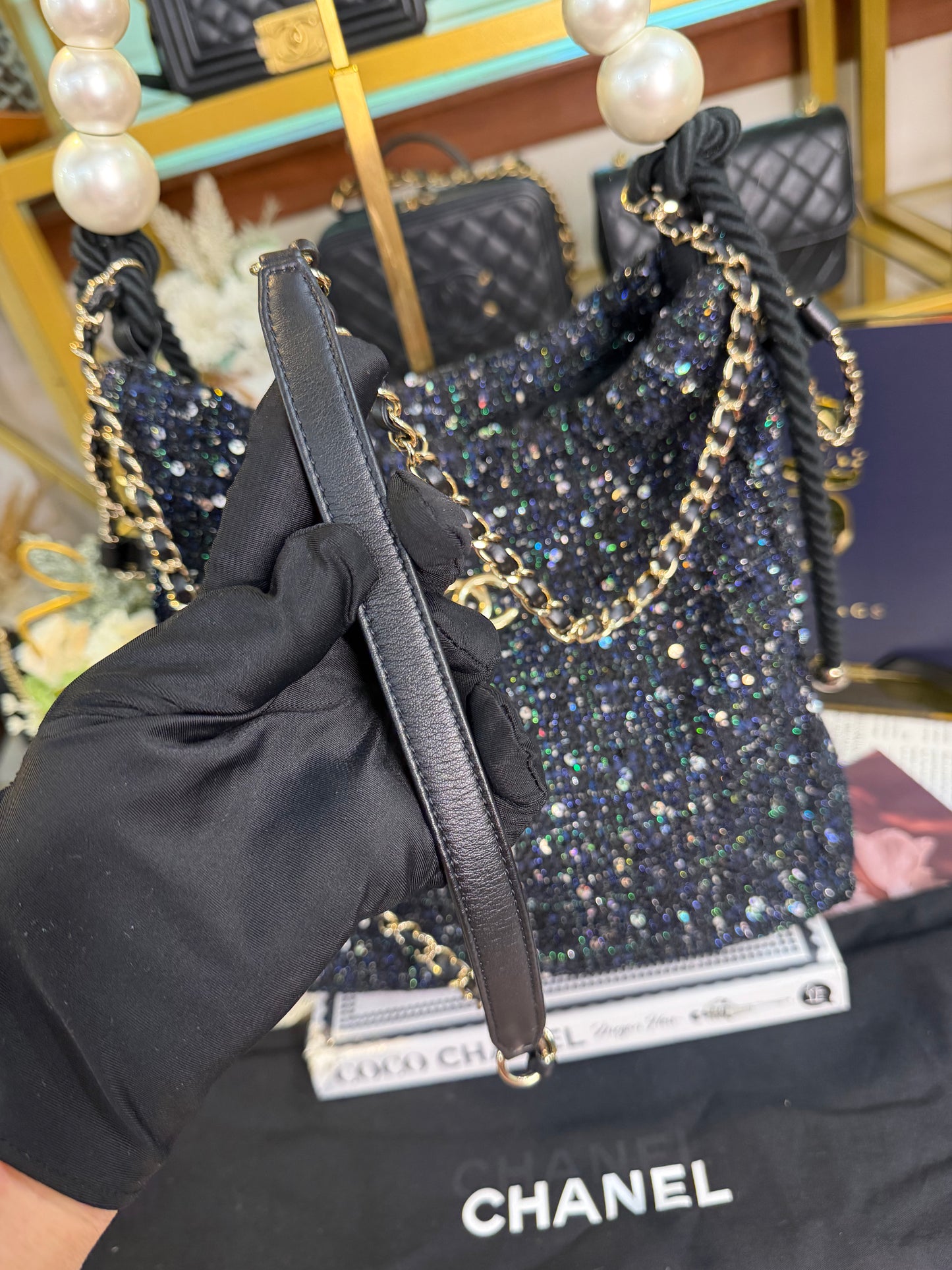 CHANEL TWEED HOBO