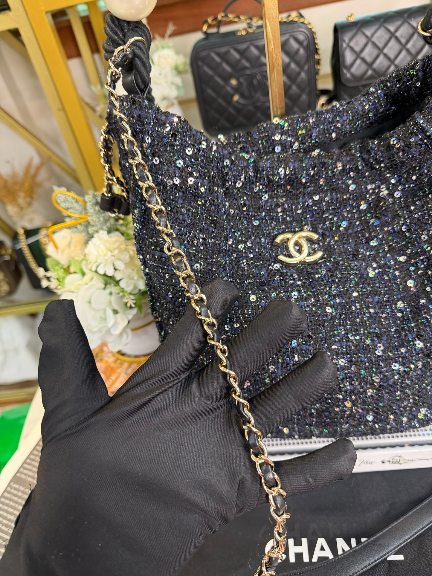 CHANEL TWEED HOBO