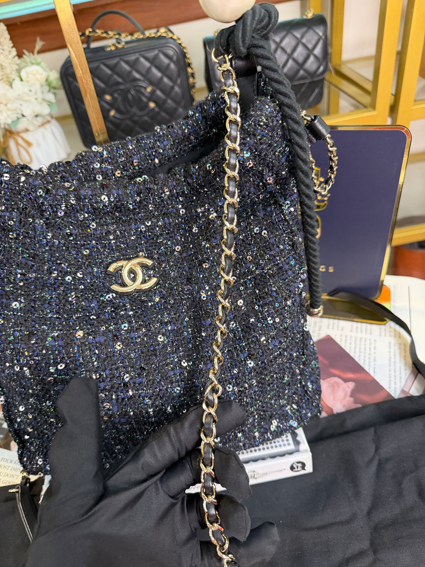 CHANEL TWEED HOBO