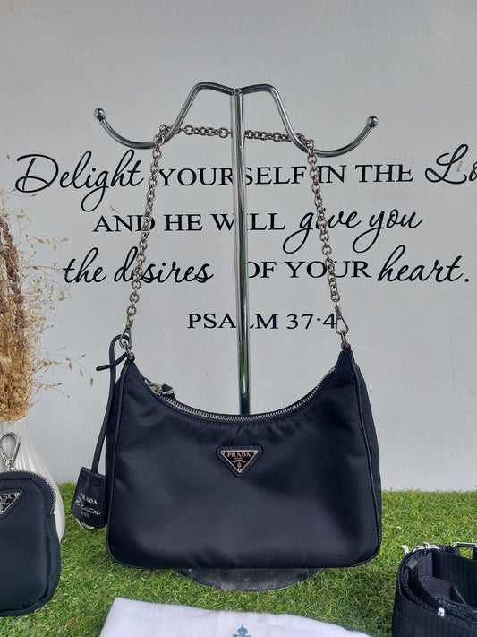 Prada 1BH204 Nylon Hobo Bag