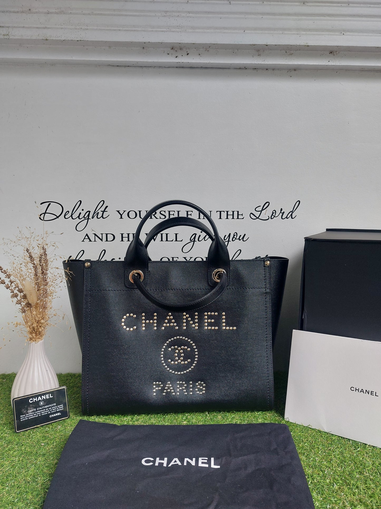 Chanel Small Studded Deauville Tote