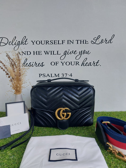 Gucci Top Handle Marmont Web strap
