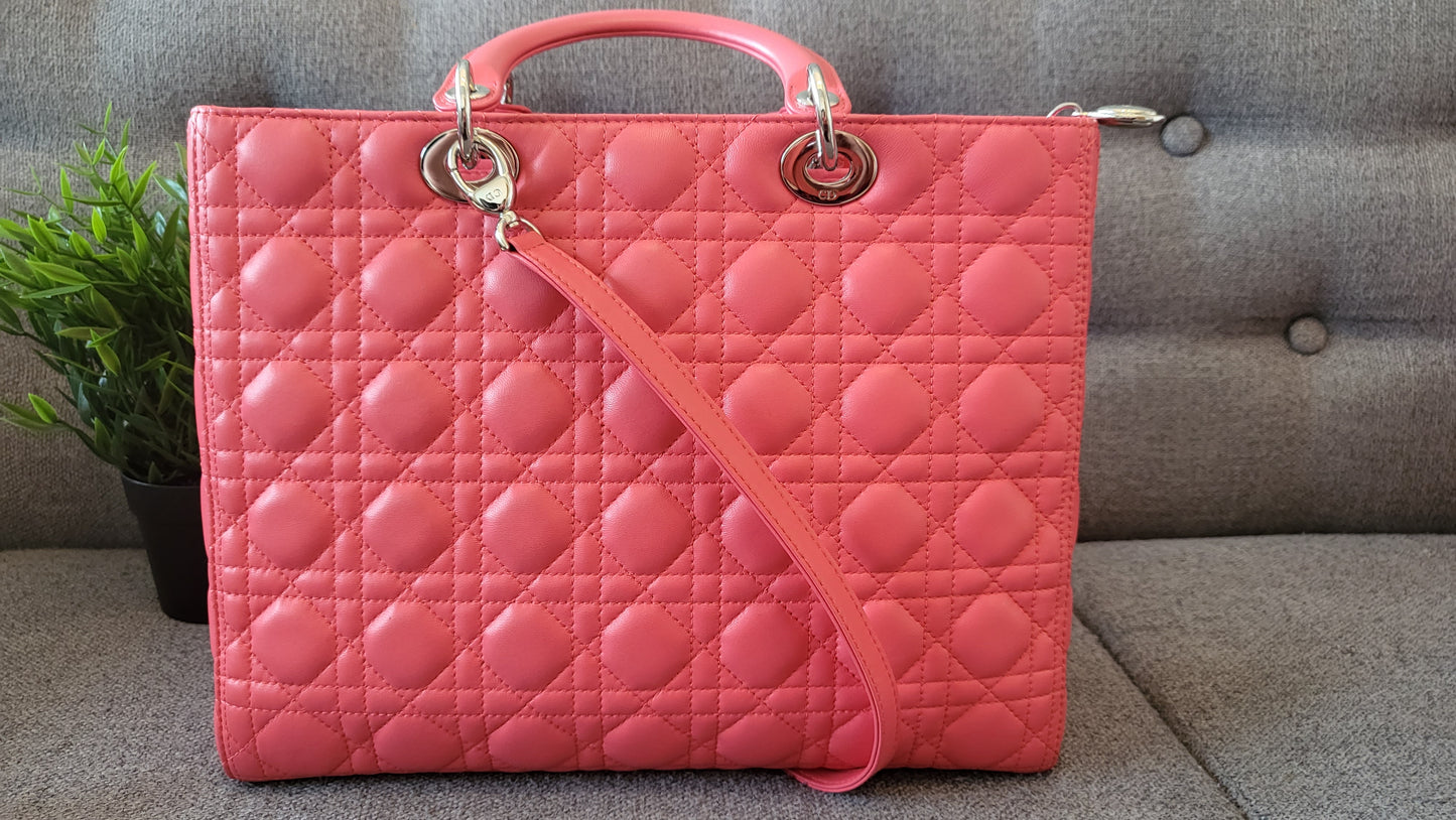 Lady Dior Large Coral