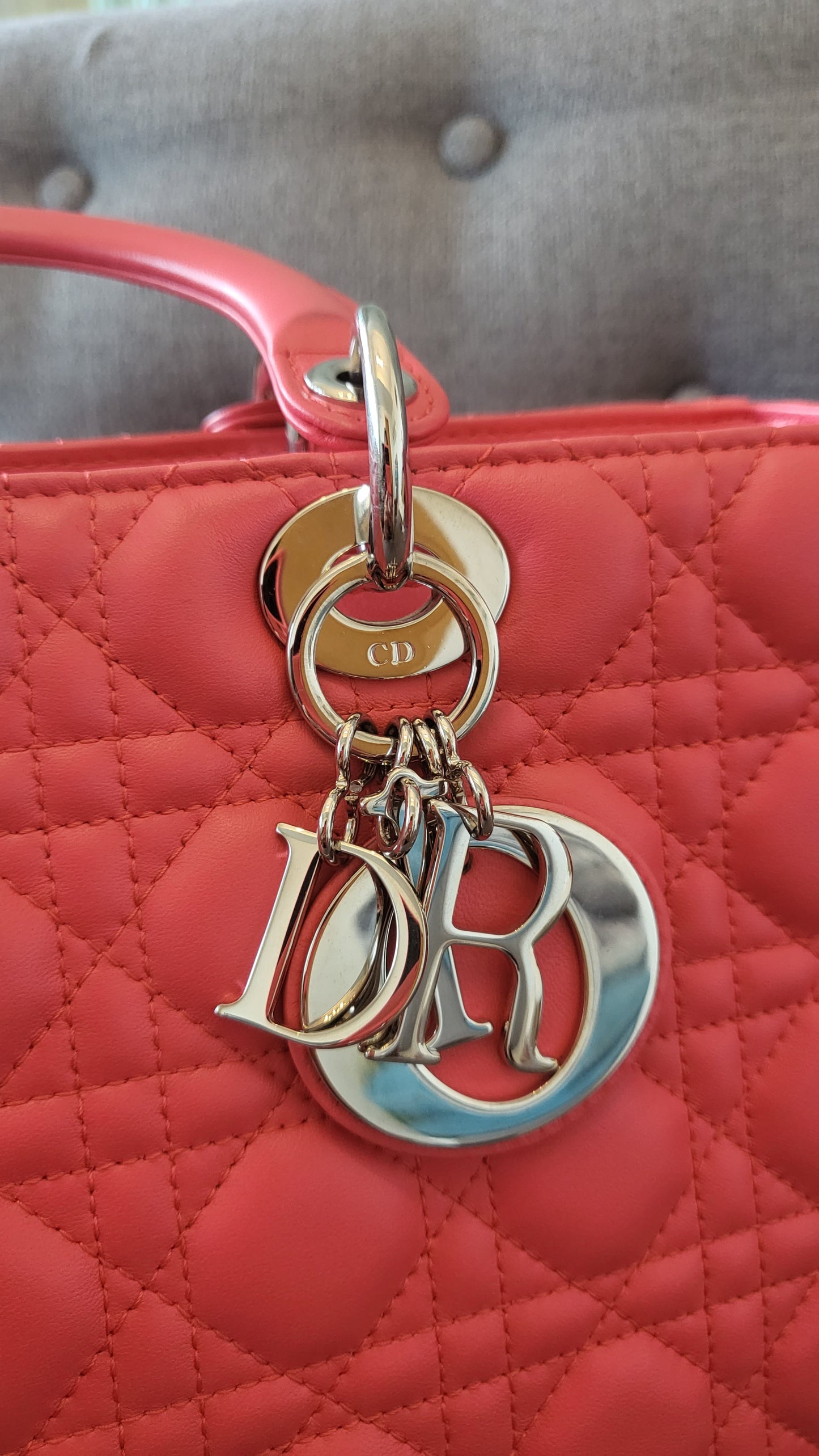 Lady Dior Large Coral