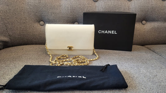 Chanel WOC white ghw