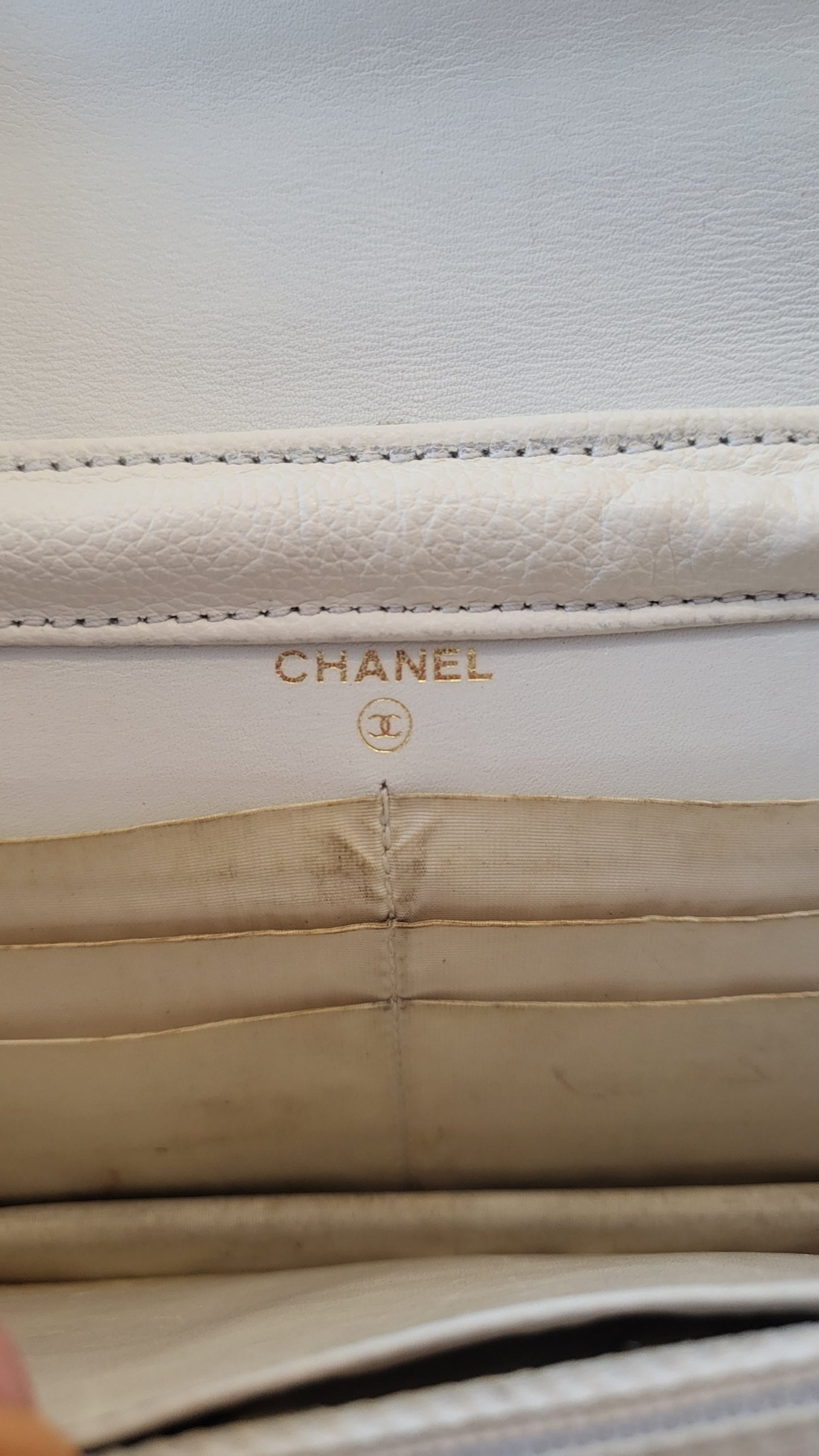 Chanel WOC white ghw