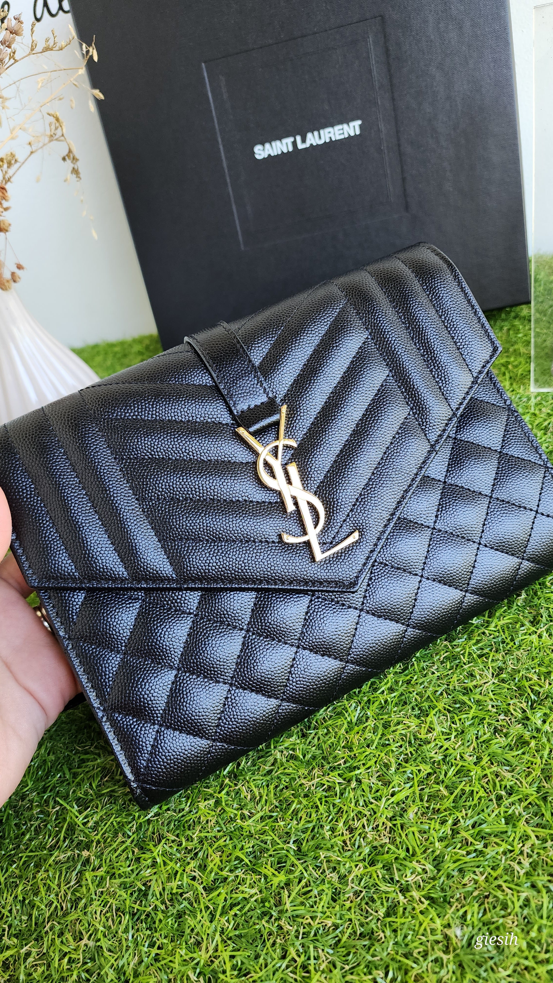 Ysl best sale wristlet black