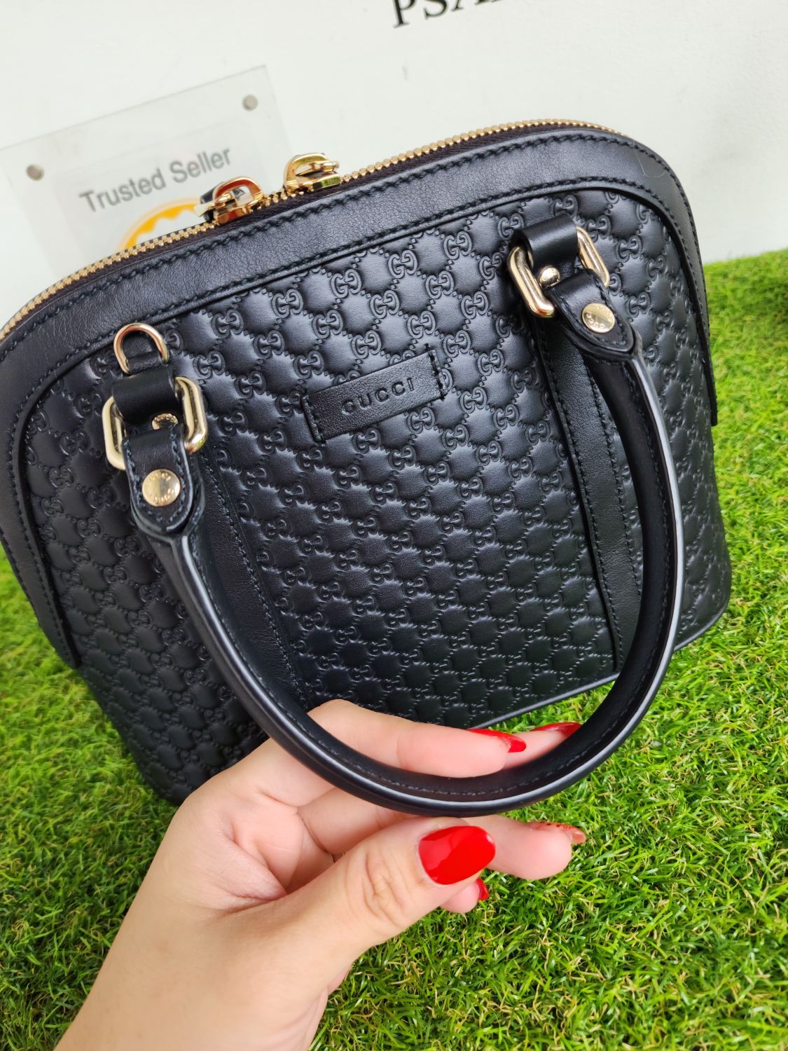 Guccisma dome 2 way leather bag small