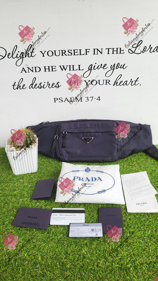 Prada bumbag tessuto bleu