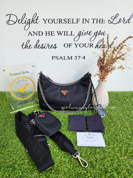 Prada ibh204 tessuto saffiano multi pochette